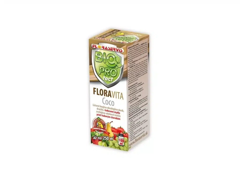 FLORAVITA Coco 100 ml – Biologické listové hnojivo s kokosovým mydlom proti múčnatke