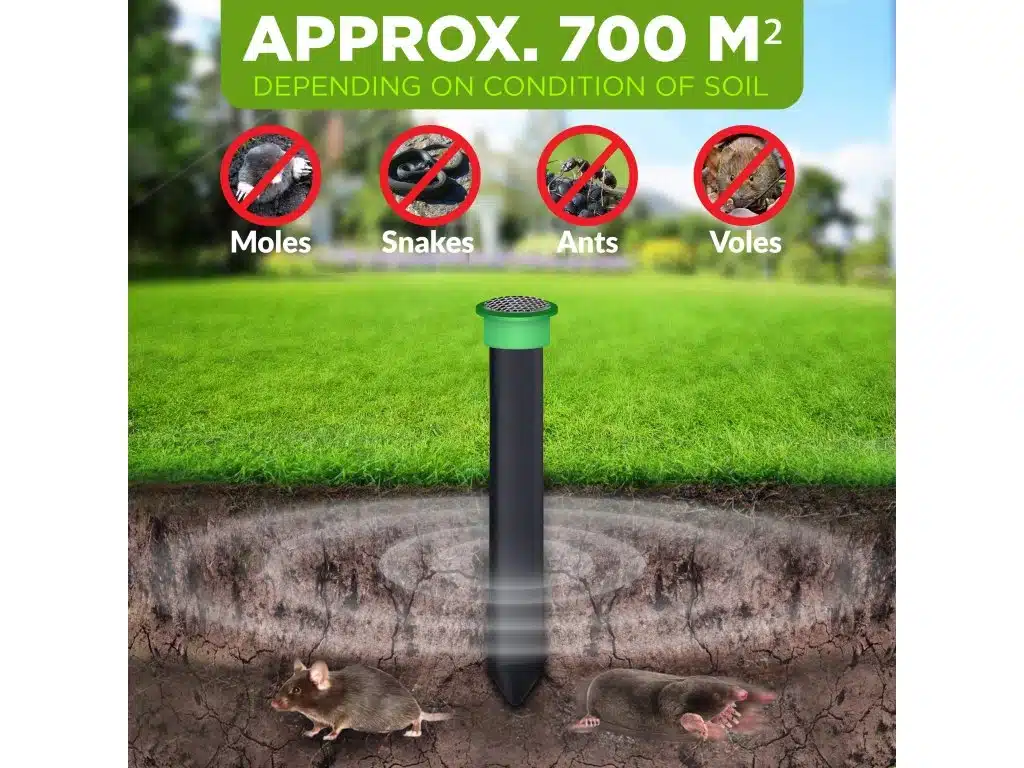 Plašič krtkov, potkanov a mravcov ISOTRONIC® 70110 s modrým LED svetlom – Obrázok 4