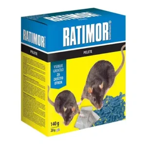 RATIMOR® Peletová návnada na myši a potkany 140 g – účinný rodenticíd