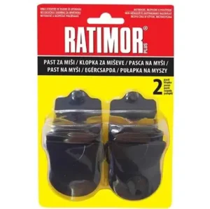RATIMOR® Plus – Plastová pasca na myši so zásobníkom na návnadu (2 ks/bal.)