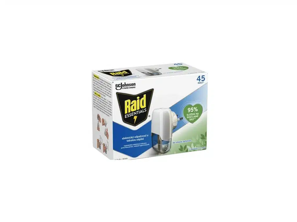 Raid Essentials elektrický odparovač - 45 nocí bez komárov