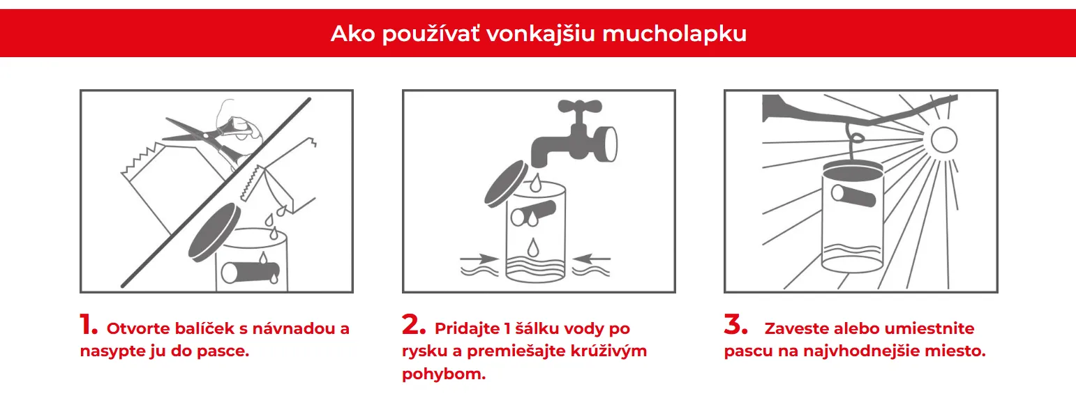 SWISSINNO® pasca na muchy – vonkajšia mucholapka s návnadou – Obrázok 6