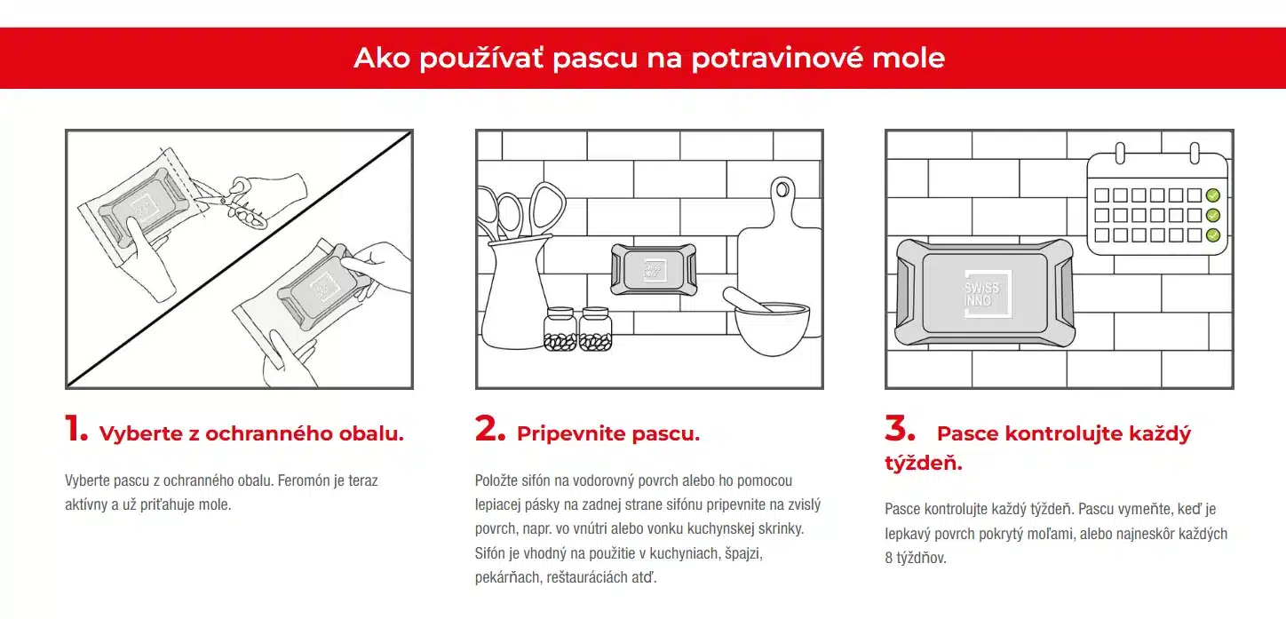 SWISSINNO® pasca na šatové mole – feromónová lepová pasca – Obrázok 5