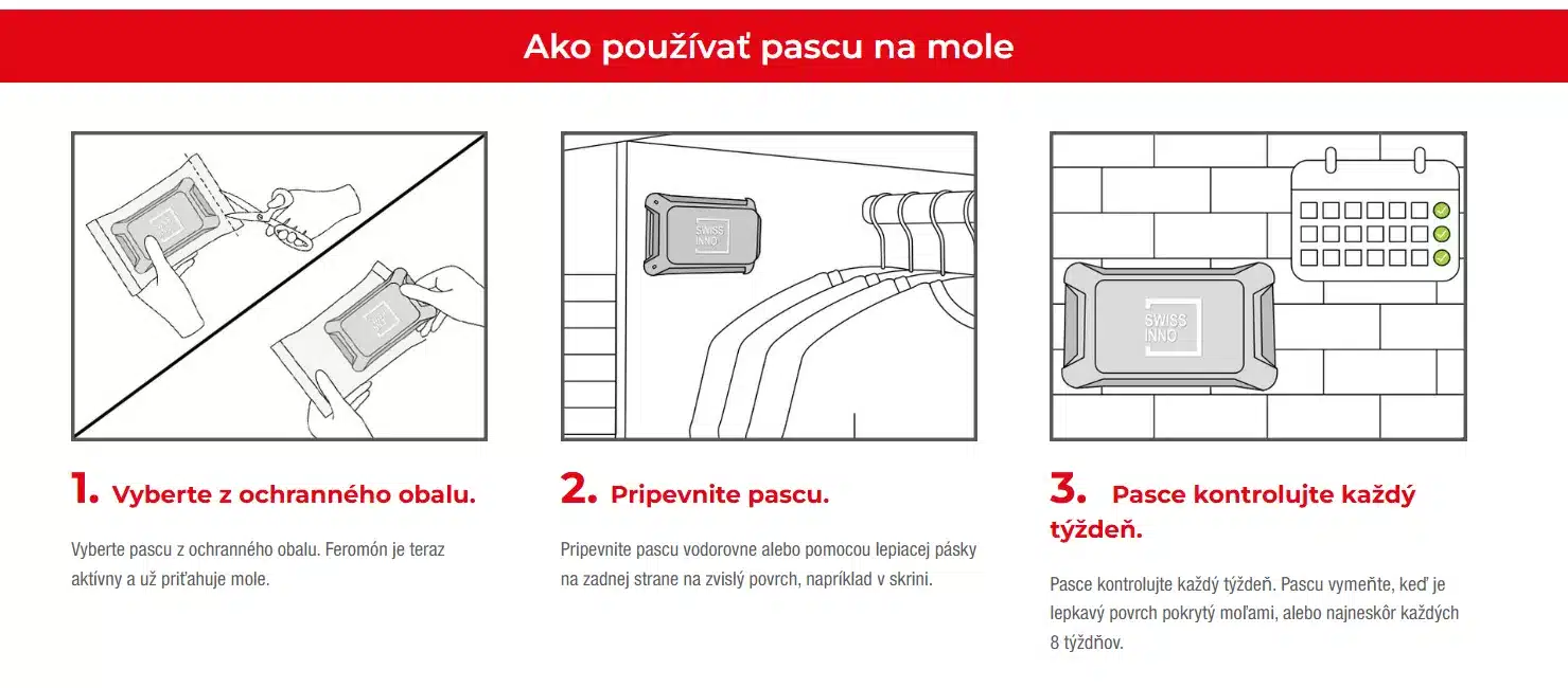 SWISSINNO® pasca na šatové mole – feromónová lepová pasca – Obrázok 10