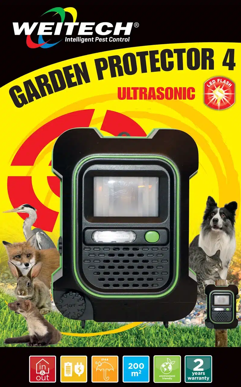 Ultrazvukový odpudzovač zvierat Weitech WK0054 Garden Protector 4 s LED bleskom 200 m² – Obrázok 3